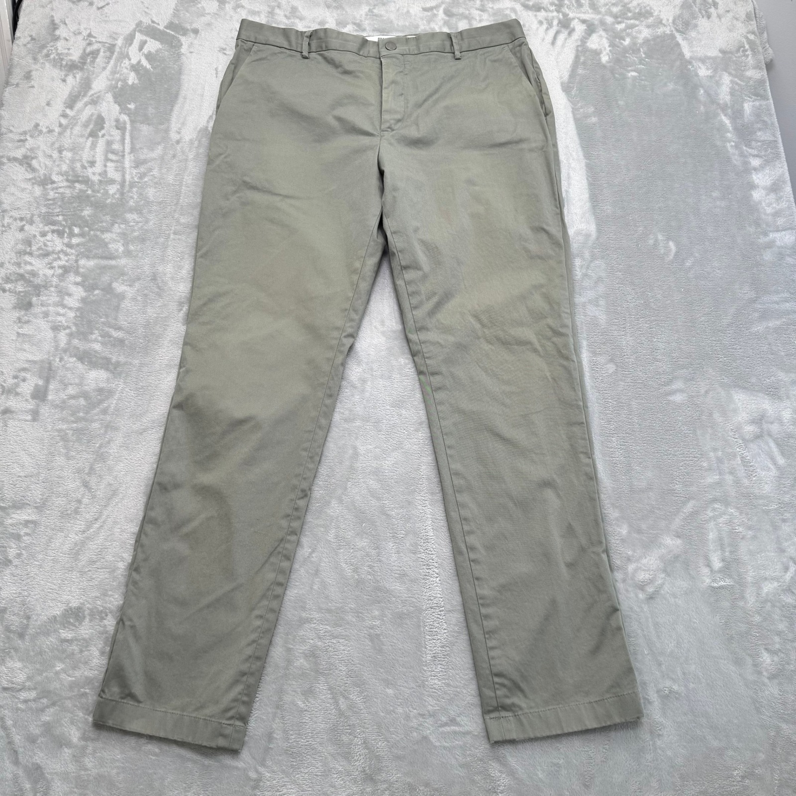 Spoke Chino Pants Mens 36 Build B Green Sharps Slim Fit Cotton Stretch Trousers